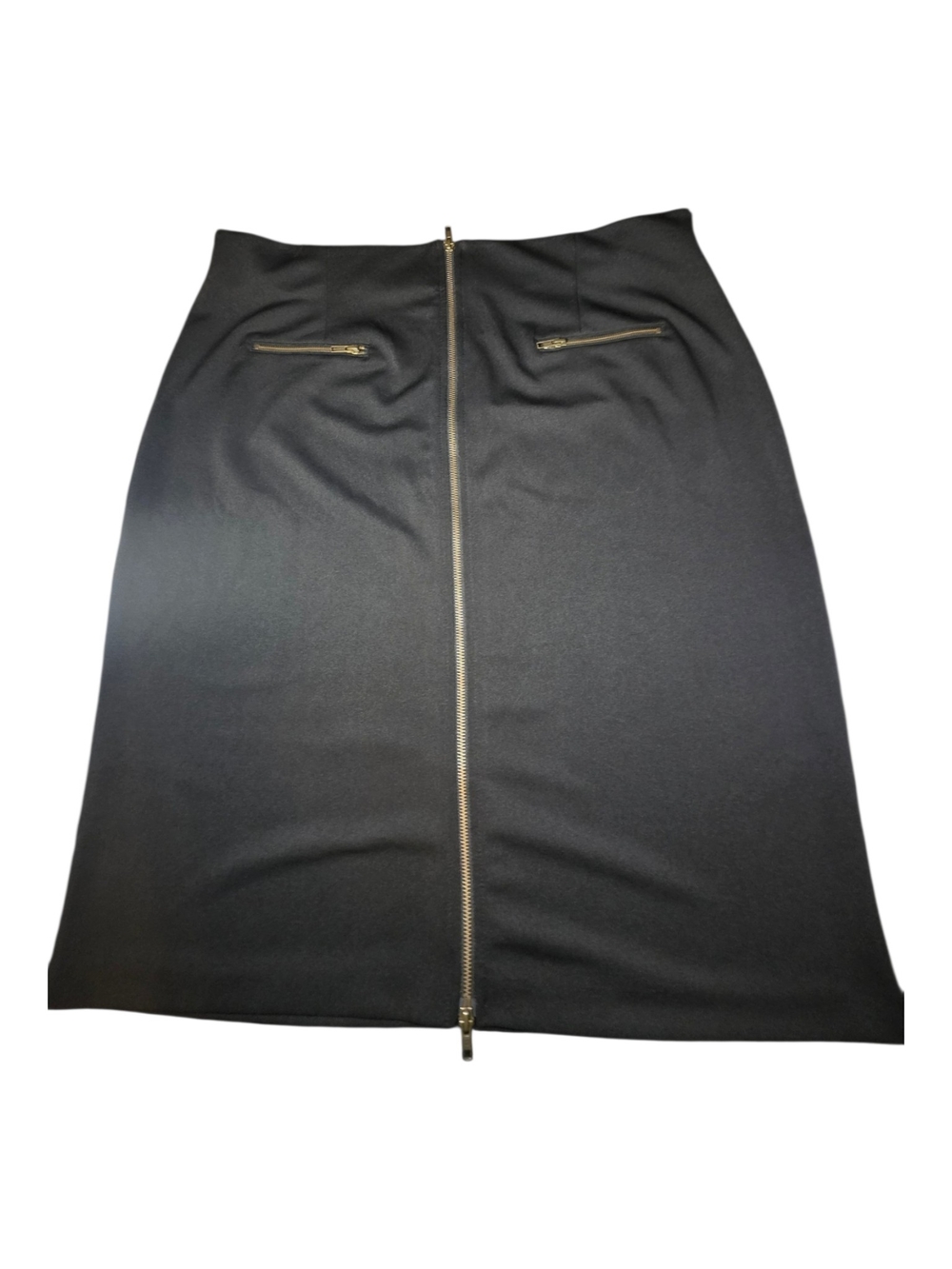 Worthington Woman Black Full Front Zip Pencil Skirt Plus Size 24W EUC